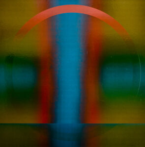 Kreis über Irisstreifen, 50 x 50 cm, 1978