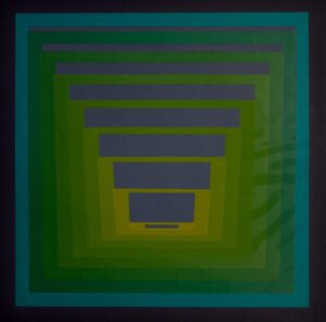 "Siebdruck-Quadrat geklappt", Unikat, 50 x 50 cm, 1977