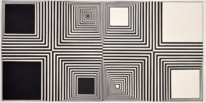 Von Schwarz nach Weiß, 50 x 50 cm, 1971 - Kartonarbeit Scharein